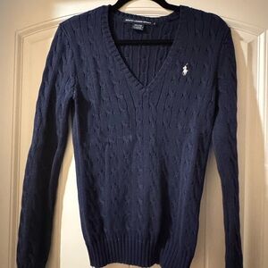 Ralph Lauren Navy Blue Cable Knit Sweater